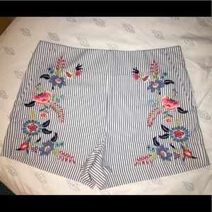 LOFT Embroidered 3” Inseam Shorts NWT